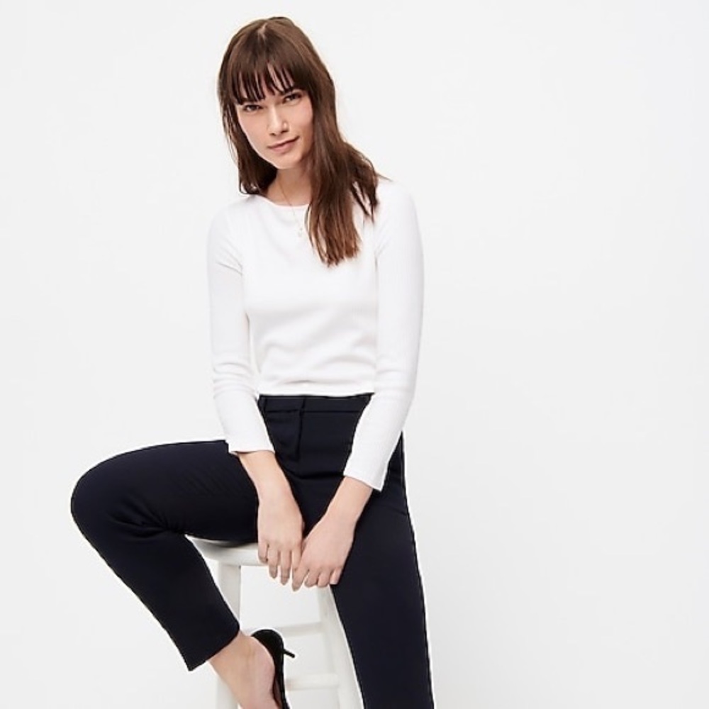 JCREW Ribbed bateau neckline T-shirt